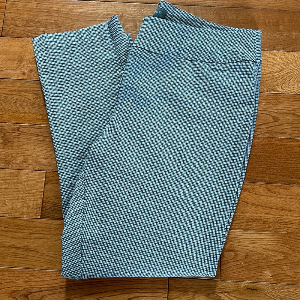 Erica Taylor Black and White Plaid Stretchy No Wrinkle Ankle Length Pant Size 2X